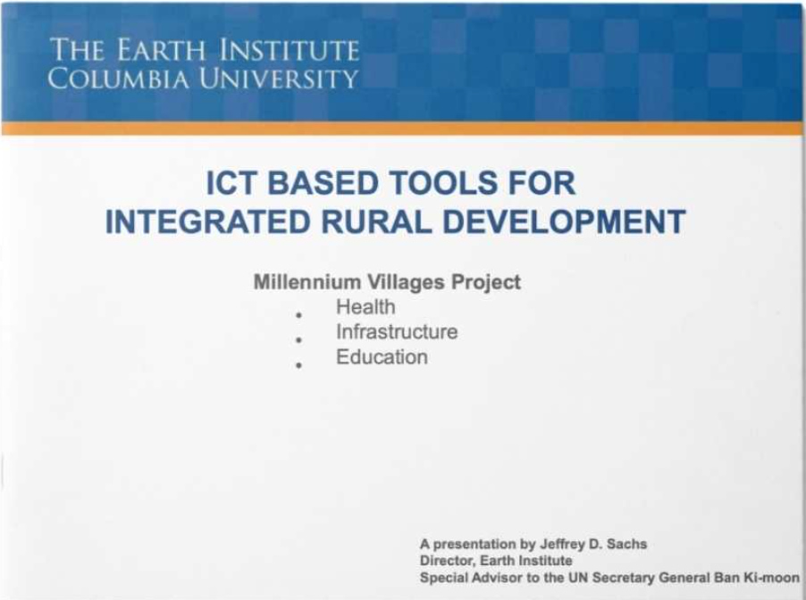 report cover for ICT based tools for integrated rural development